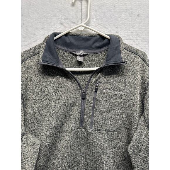Eddie Bauer Men’s Sherpa Fleece 1/4 Zip Pullover Sweater Heather Gray Size Large - Picture 4 of 10